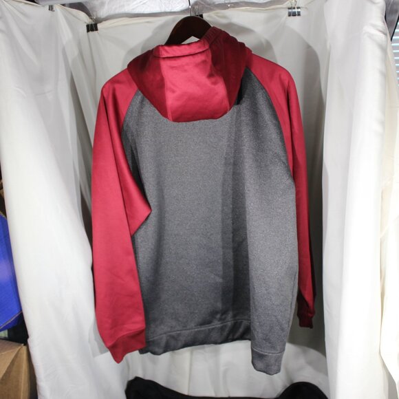 Black Ovis Pull Over Hoodie -Charcoal/Red - Size L - Picture 2 of 9